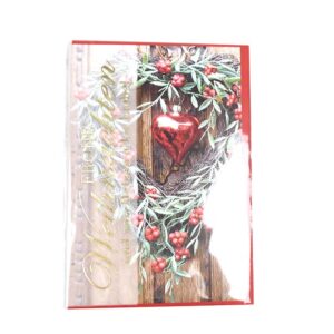 Christmas card - 11,50x17,50 cm - green/gold/red