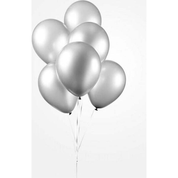 Fiësta - Ballonnen - 25st - metallic zilver - Ø 30cm - Afbeelding 2