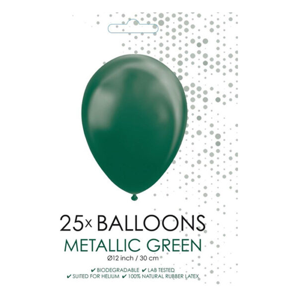 Fiësta - Ballonnen - 25st - metallic groen - Ø30cm