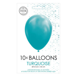 Fiësta - Ballonnen - 10 stuks - turquoise - Ø30cm
