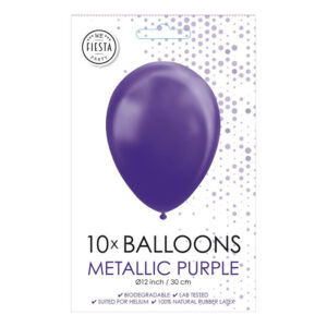 Fiësta - Ballonnen - 10st - metallic paars - Ø30cm