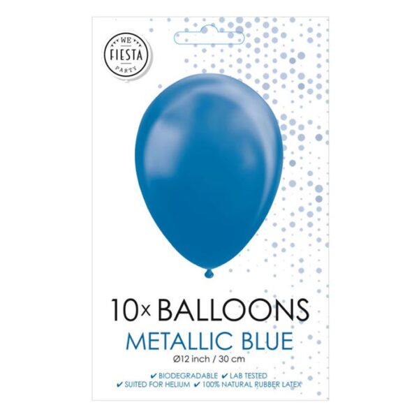 Fiesta - Balloons - 10pcs - metallic blue - Ø 30cm