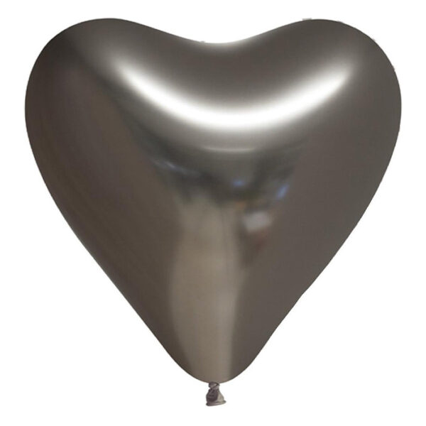 Fiesta - Balloons - 6pcs - heart-shaped mirror space grey - Ø30cm