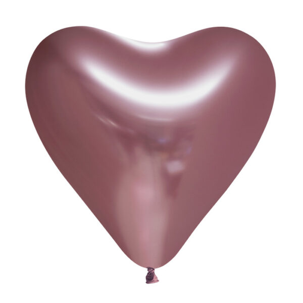 Fiësta - Ballonnen - 6st - hartvormige spiegel rosé goud - Ø 30cm - Afbeelding 2