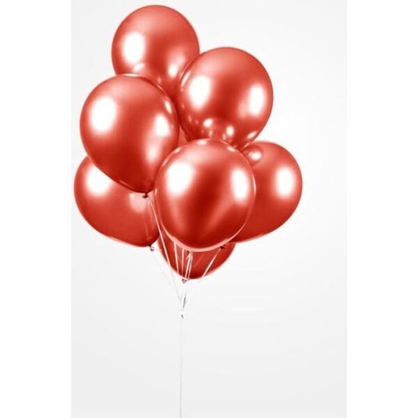 Fiësta - Ballonnen - 10st - spiegelrood - Ø 30cm - Afbeelding 2