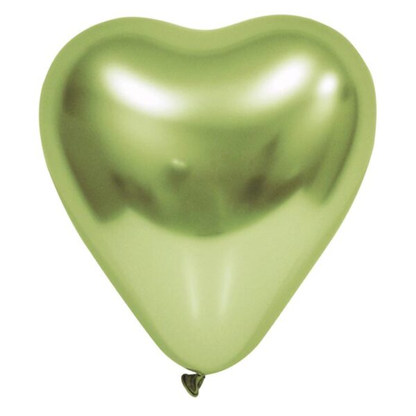 Fiësta - Ballonnen - 6st - hartvorm spiegel groen - Ø30cm - Afbeelding 2