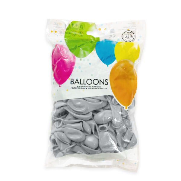 Fiesta - Ballonnen - 100st - koel grijs - ø12,7cm - Bild 2