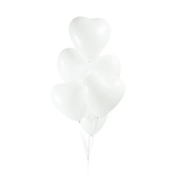 Fiësta - Ballonnen - 6st - hartvorm wit - Ø 30cm - Bild 3