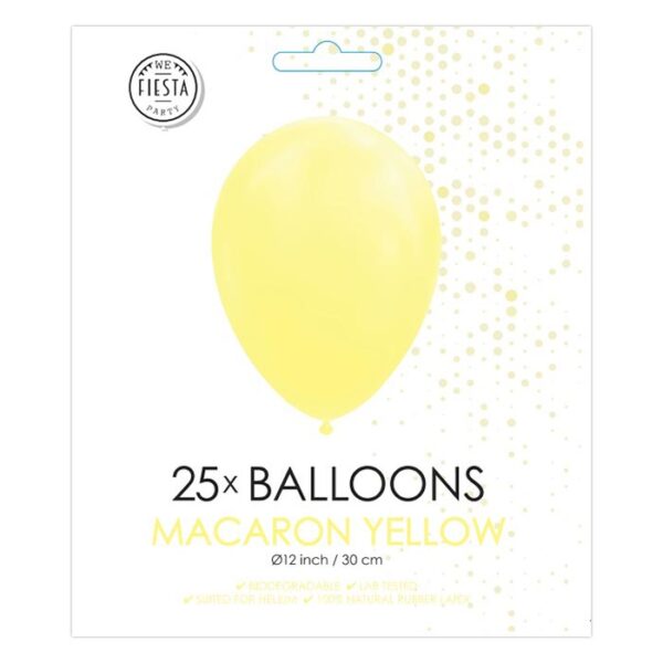 Fiesta - Balloons - 25pcs - macaron yellow - Ø 30cm