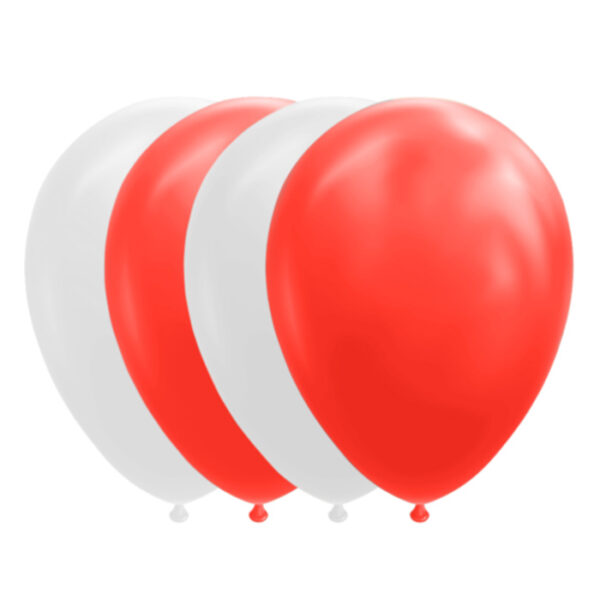 Fiesta - Luftballons - 10Stück - rot/weiß - ø30cm