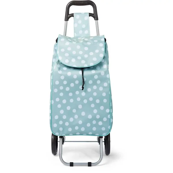 Boodschappentrolley - stippen print – 32L – blauw - Afbeelding 3