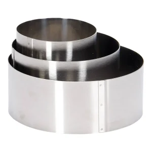 Blokker baking rings/garnish rings - set of 3 - silver