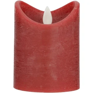 Blokker Rustic LED Candle - 7.5x10 cm - red