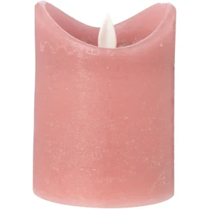 Blokker Rustic LED Candle - 7.5x10 cm - pink