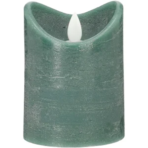 Blokker Rustic LED Candle - 7.5x10 cm - Dark Green