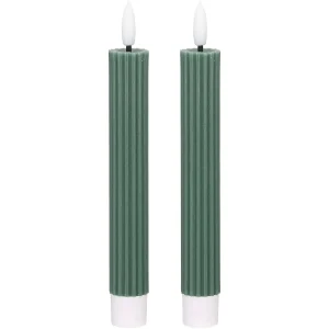 Blokker LED Dinerkaars Ribbel - 2,2x15,5 cm - Donkergroen