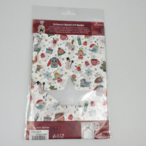 Printed jewelry bag - Advent - approx. 145 x 235 mm white/colorful