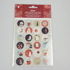 Round stickers for Advent calendars - approx. 13 x 17 cm - colorful