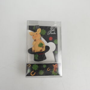 Holzklammer mit Glückssymbol - asst. ca. 5,5 cm - schwarz/rosa