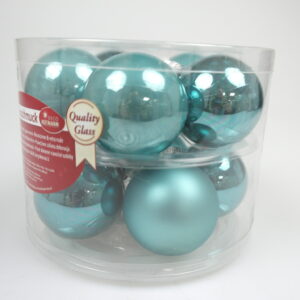 Glass ball mix - shiny/matt - approx. 57 mm oceanblue/petrol
