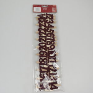 Wooden pegs Advent calendar velvet - approx. 37 x 10 x 1.5 cm