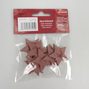 Wooden stars/trees with sk. label - velvet - assorted - approx. 3.5 cm