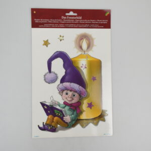 F. selbstklebendes Bild - Zwerg mit Kerze - 21 x 33,5 cm c/Alex