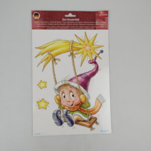 F. selbstklebendes Bild - Schaukelzwerg - 21 x 33,5 cm c/Alex