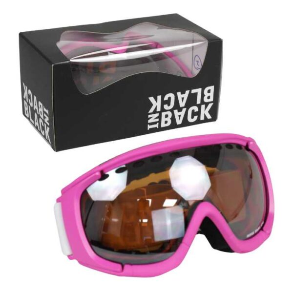 BiB - ski goggles - pink with white headband - silver - All Over