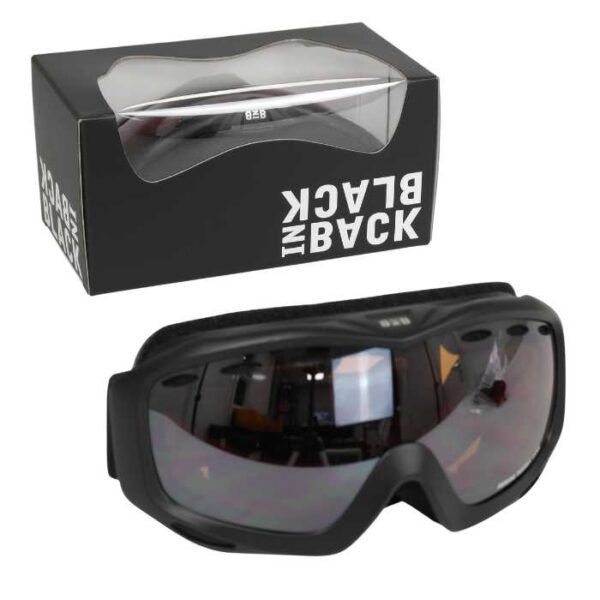 BiB - skibril - zwart met zwarte hoofdband – zilver - Racer