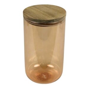 Gusta - Glazen voorraadpot - 1000ml - oranje - transparant