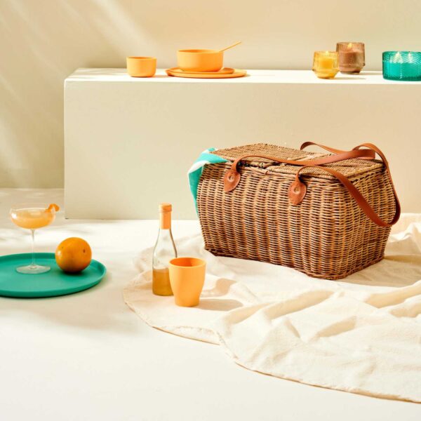 Casa - Nostalgie Picknickmand - 46x33x25cm - Rotan - Afbeelding 3