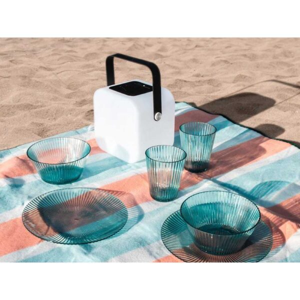 Gusta - Solar lantaarn - 17x12,5x22,8cm - kubus - wit - Afbeelding 2