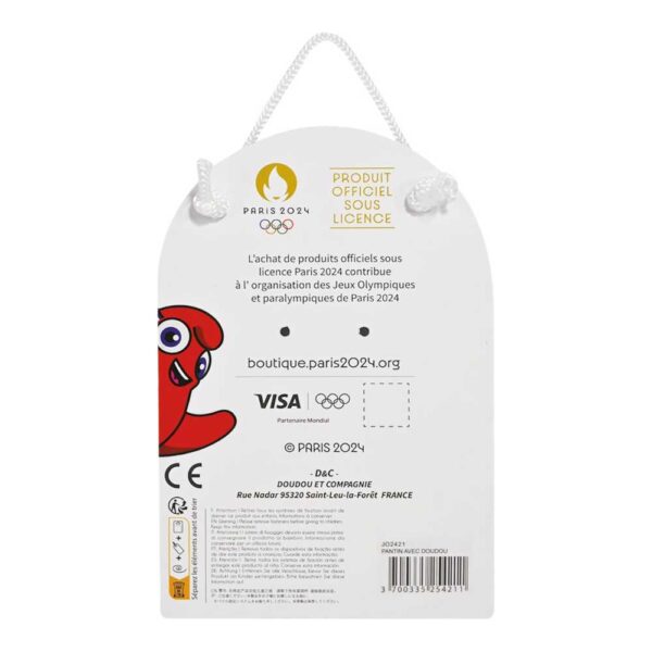 D&C - Phryges pluche mascotte met knuffeldoek - 22cm - Olympische Spelen Parijs 2024 - Afbeelding 3