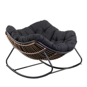 Casa - Schommelstoel 'Rocko' - 83 x 114 x 96cm - zwart