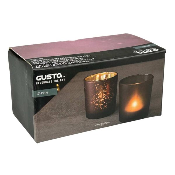 Gusta - Theelichthouder - Giftset - Ø 7 x 8cm - setje - Afbeelding 2