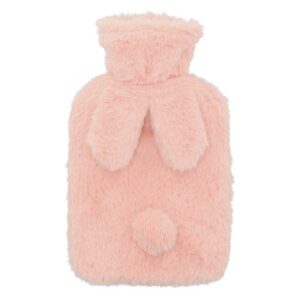 Blokker - Hot water bottle bunny with sleeve - 1L - rubber - pink