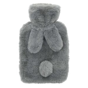 Blokker - Hot water bottle bunny with sleeve - 1L - rubber - grey