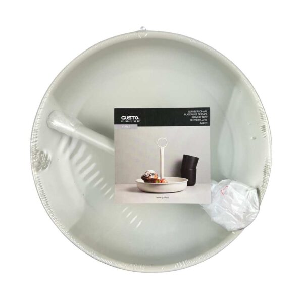 Gusta - Serveerschaal met handvat - Ø 25cm - metaal - crême/grijs - Afbeelding 4