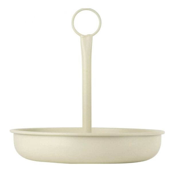 Gusta - Serveerschaal met handvat - Ø 25cm - metaal - crême/grijs - Afbeelding 2
