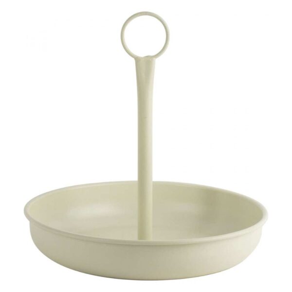 Gusta - Serveerschaal met handvat - Ø 25cm - metaal - crême/grijs