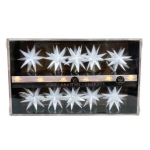 10 LED-sterren - Ø6,5cm - 1,5mtr - 2 assorti - zilver & goud - timer