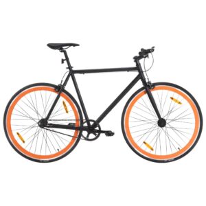 VidaXL - Bike - Fixie - Black - 55cm - Orange