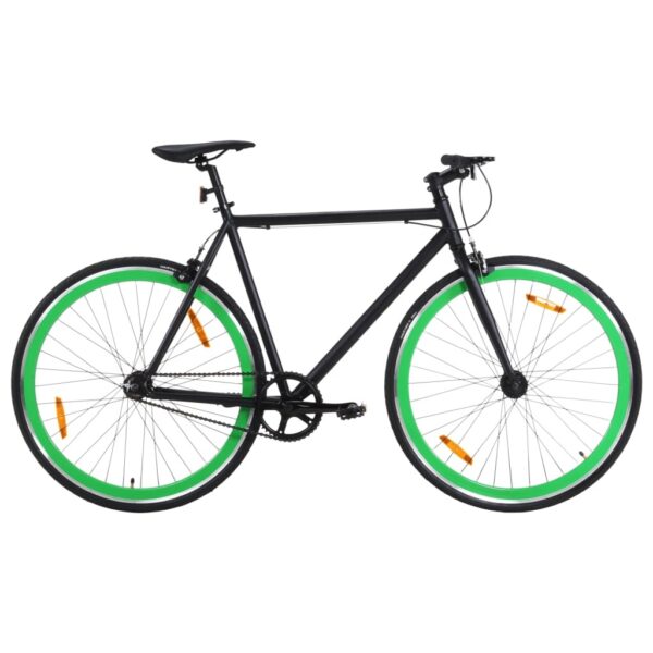 VidaXL - Bike - Fixie - Black - 59cm - Green
