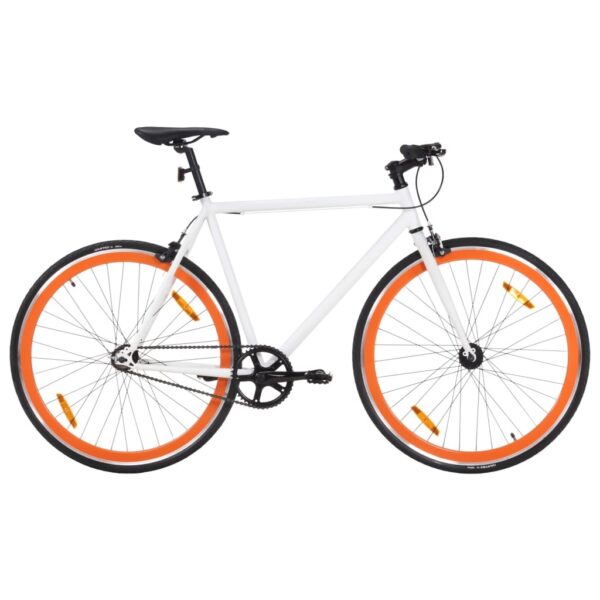 VidaXL - Bike - Fixie - White - 59cm - Orange
