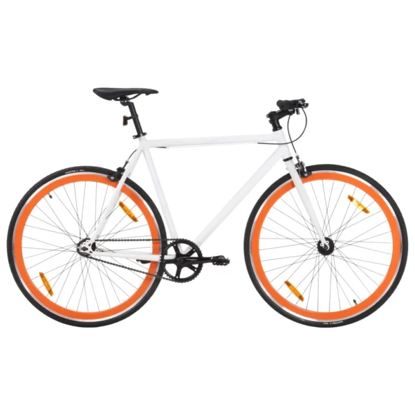 VidaXL - Bike - Fixie - White - 55cm - Orange
