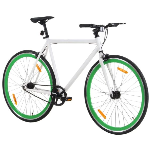 VidaXL - Bike - Fixie - White - 55cm - Green - Afbeelding 2
