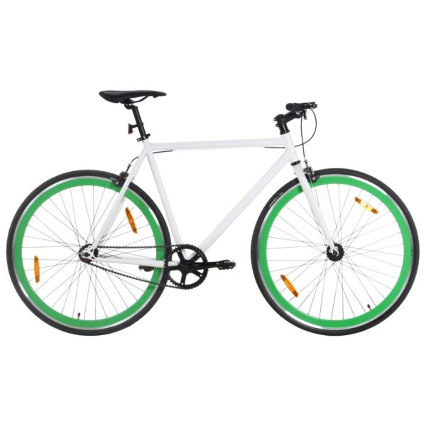 VidaXL - Bike - Fixie - White - 55cm - Green