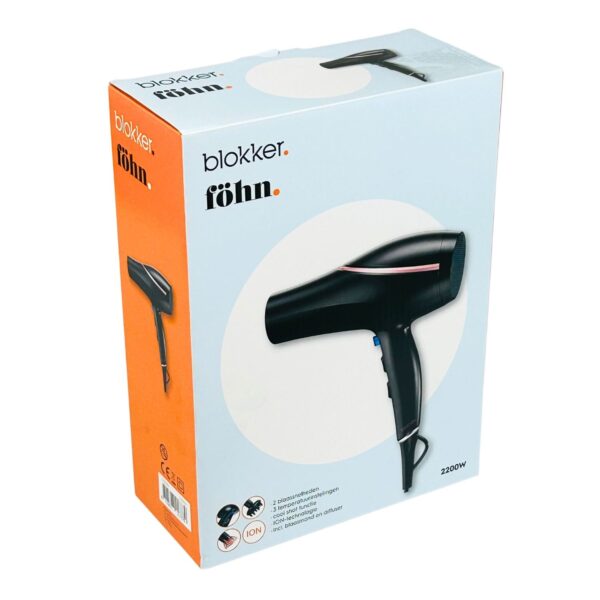 Blokker - Föhn - BL-22004 - zwart - 2200W - Afbeelding 2