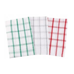 Moraj - Theedoek 3 pak - 35x55cm - Rood/Grijs/Groen